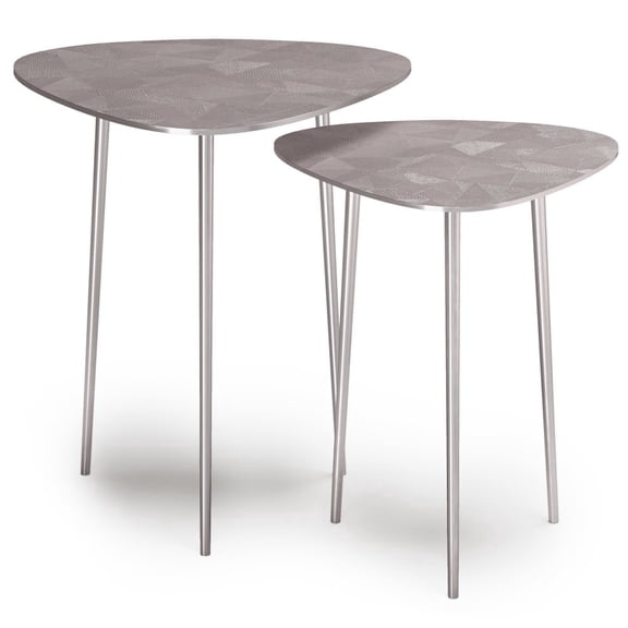 Simpli Home Simpli Home Shelton Nesting Table in Nickel