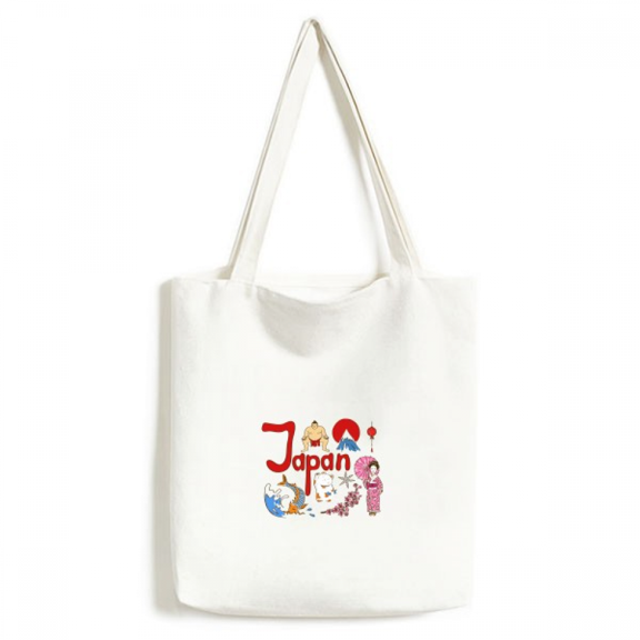 Japan National symbol Landmark Pattern Tote Canvas Bag Shopping Satchel Casual Handbag