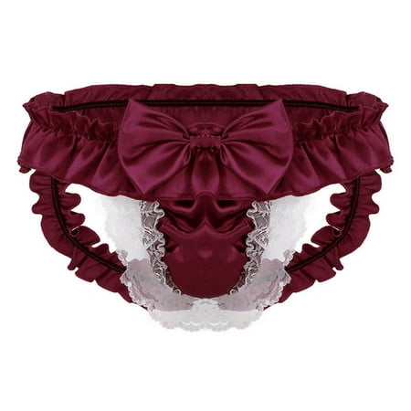 

HCfuz Lace Panties Inside Wearing Stretchy Popular Lace-up Sexy Men s Underwear