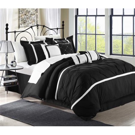 Chic Home 33cq107 Us Bedding Embroidered Comforter Set Black 44