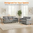 thumbnail image 4 of Puremind 2 Piece Sofa Set for Living Room, 3 Seater Sofa and Loveseat Set, Living Room Furniture Sets, Light Gray, 4 of 8