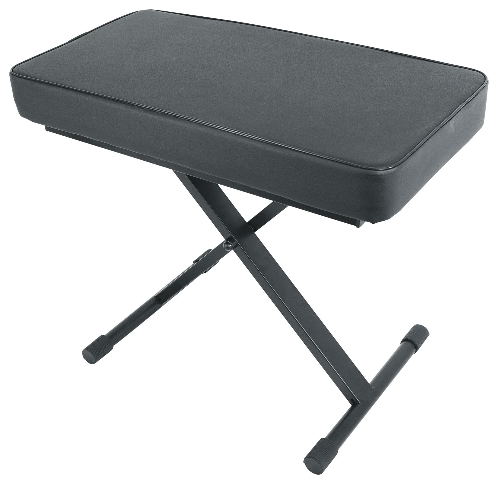 Rockville RKB61 V2 Adjustable X-Style Keyboard Bench, 3-Inch Padded Seat, Quick-Release Foldable Design, Black