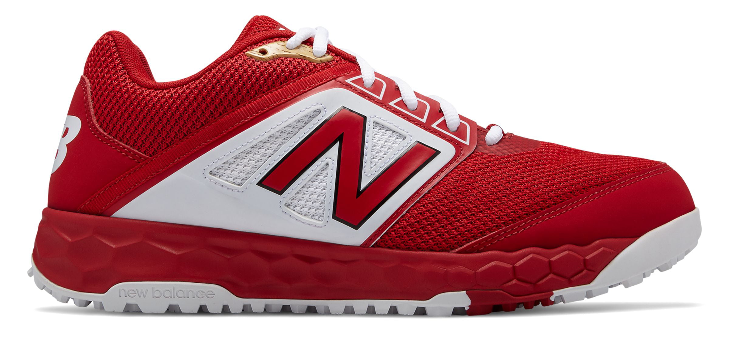 New Balance Low-Cut 3000v4 Turf Baseball Mens Shoes Red with White ...