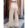 thumbnail image 5 of Women's High Waist Wide Leg Elegant Wrap Front Waisted Suit Trousers Pants Color M, 5 of 8