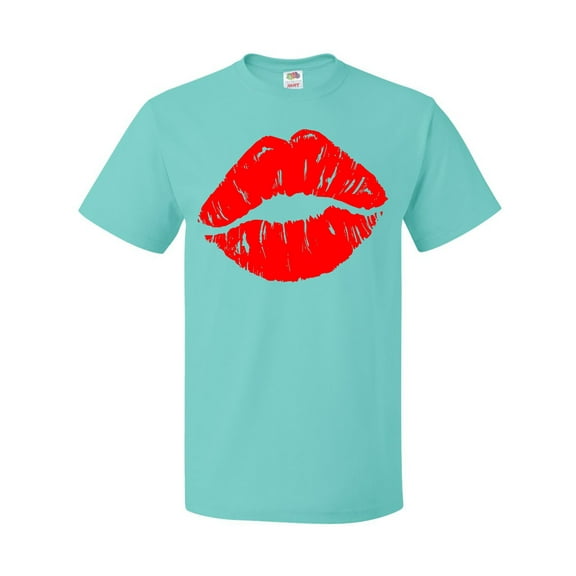 Inktastic Red Lips, Red Lipstick, Kissing Lips, Lips Print T-Shirt