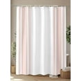 thumbnail image 4 of Pink Striped Shower Curtain Set, Waterproof Shower Curtains for Bathroom, Modern White Striped Abstract Art Aesthetics Washable Fabric Cloth Bath Curtain for Bathtub with Hooks 66x72 Inches, 4 of 6