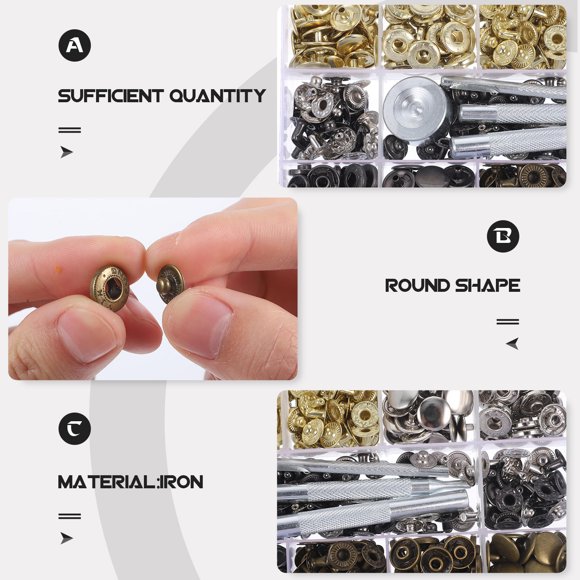 Hytrove 1Jgo Botón Presionador Kit De Para Cuero Metalizados Duraderos Y Multicolor