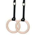 thumbnail image 4 of Fule 2Pcs Wood Gymnastics Rings GYM Ring for Kids Adult Home Fitness Pull Up, 4 of 6