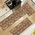 thumbnail image 5 of Boho Vintage Floral Kitchen Rugs Sets of 3,Non Slip Rubber Kitchen Mats for Floor Flower Bird Pattern Washable Kitchen Area Rugs Floor Carpet Runners for Hallway Laundry Room,Red, 5 of 6