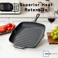 thumbnail image 2 of Mainstays Non-Stick Cast Iron 10.6 Inch Square Frying Pan, Black, 2 of 9