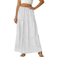 thumbnail image 5 of Hvyesh Cotton Linen Skirt for Women Smock Layered Tiered Maxi Skirt High Waisted A Line Flowy Skirts with Pockets, 5 of 9