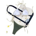 thumbnail image 5 of Stamzod Triangle Bikini Sets for Women Two Piece Drawstring Bathing Suits High Cut Cheeky Swimsuit Summer Beach Swimwear Army Green-1 L, 5 of 5