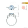 thumbnail image 5 of ANGARA Natural Round 2.3 ct Aquamarine and Diamond Three Stone Engagement Ring in 14K White Gold for Women (Size-9mm) | March Birthstone, Anniversary, Jewelry Gift for Women | Natural Aquamarine Ring, 5 of 10
