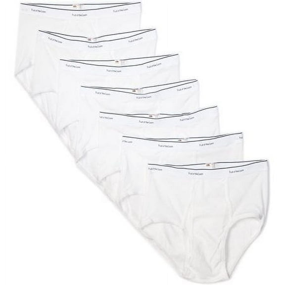 Fruit of the Loom Men's 7Pack White Briefs Underwear, M