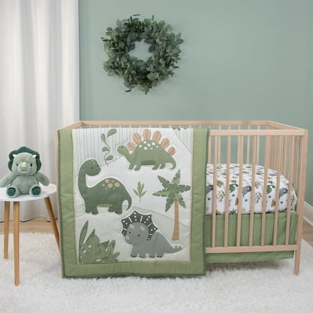 The Peanutshell Crib Bedding, Dinosaur Dreams Baby Crib Bedding Set and Mobile, 4-Piece Set