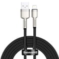 thumbnail image 1 of Cable de Datos USB a lightning 2.4A Metal Baseus  2m Negro, 1 of 4