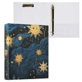 thumbnail image 3 of Sun in Blue and Black 3 Ring Binders 1.5 inch Hardcover File Folders with Interior Pockets A4 Size Organizer for School Office Hospital, 3 of 8