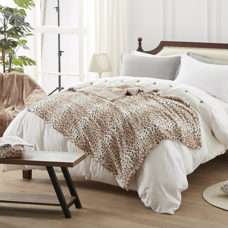White cheetah blanket new arrivals