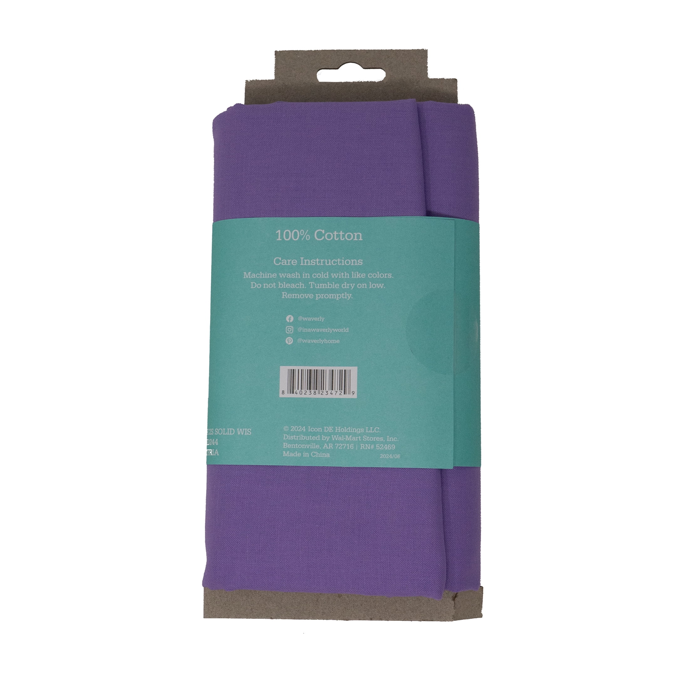 (2 pack) Waverly Inspirations 2 Yard Cut 100% Cotton Solids Fabric, Wisteria, 44" Wide for Quilting & Sewing