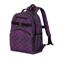thumbnail image 2 of Purple Gothic Floral Pattern Backpack for School,Cute School Bag,Schoolbag with Adjustable Shoulder Straps & Padded Back,15.25"x11.5"x5.25", 2 of 5