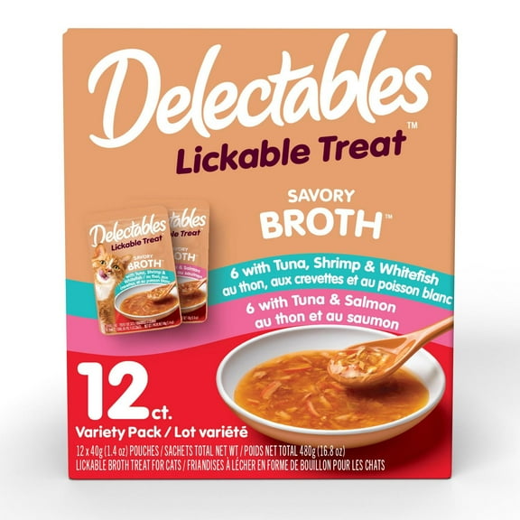 Delectables™ Lot de bouillons de friandises à lécher pour chats