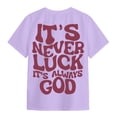 thumbnail image 5 of Wxirdiow Girls Outfits Girls Crewneck Short Sleeve Graphic Tees Letter Print Shirts Cute Summer Outfits Light Purple Size,5-6 Years, 5 of 6