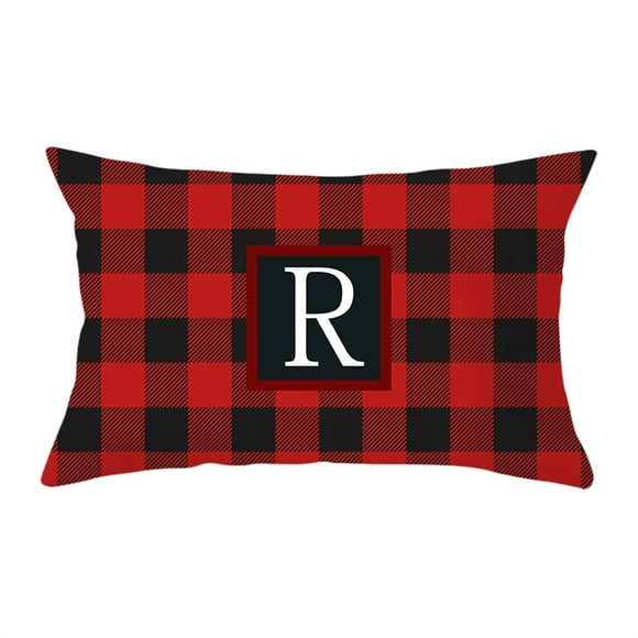 BJUTIR Taie d'Oreiller en Soie pour Hommes Taie d'Oreiller en Microfibre avec Fermeture Éclair Housses de Coussin de Noël 12x20 Alphabe Housse de Coussin Lettre Rouge Housse de Coussin de Canapé Décoration Intérieure pour Extérieur