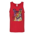 thumbnail image 2 of Wild Bobby Dean Russo Colorful Cat Abyssinian Cat Lover Men Graphic Tank Top, Red, 3X-Large, 2 of 5