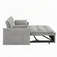 thumbnail image 2 of Modern Gray 4 in1 Loveseat Sofa Bed with Storage & Adjustable Backrest (85×80×75cm), 2 of 12