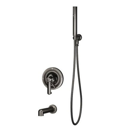 Faucet Single Handle Diverter - Museo Single Handle Tub and Hand Shower Faucet with Integral Diverter in Polished Graphite