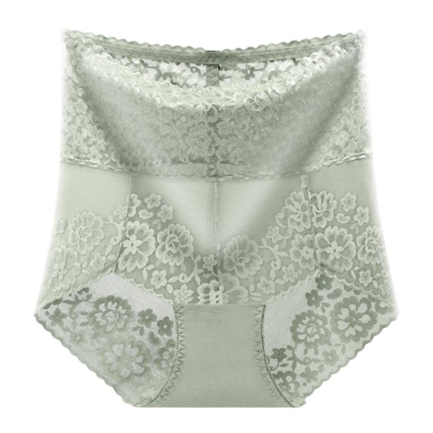 Gibobby Ropa Interior para Mujer Bragas de mujer, bragas sexis de encaje para niñas, cómodas de algodón, sin tarjeta en la , transpirables, transparentes, cintura media, trián(Verde, XXL)