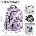 thumbnail image 7 of KUIFORTI Purple Watercolor Butterfly Girls School Bag Portable Kids Bookbag with Shoulder Straps Casual for Elementary Middle School Students Daily Use, 7 of 7