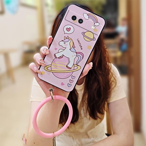 LYM-Phone Case For Google Pixel 8A, Personality Anti-knock Protective Youth Ring Bracelet Dirt-resistant Cartoon heat dissipation Back Cover Creative Solid Color Cute Funny Soft Case