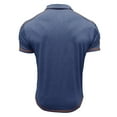 thumbnail image 5 of WREESH Men's Casual Fashion Henley Shirts Short Sleeve Shirt with Turn-Down Collar and Button Detail a Solid Color Pullover Top for Stylish Comfort Blue, 5 of 5
