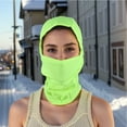 thumbnail image 2 of Unique Bargains 1 Pc Quick-drying Ice Silk Solid Color Balaclava Face Mask Fluorescent Green, 2 of 5