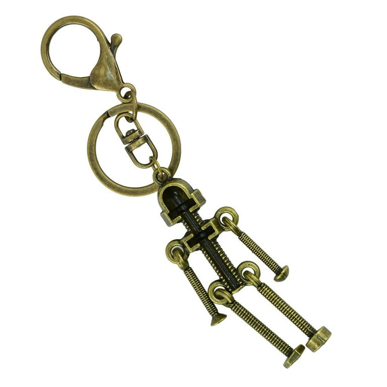 Meriglare Novelty New Steampunk Lobster Screw Robot Pendant Key Clips Keychain for Home Key Organization 138mm, Men's, Size: 138 mm, Bronze