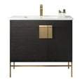 Fine Fixtures - Modern Black 36" Bathroom Vanity Set, Satin Brass ...