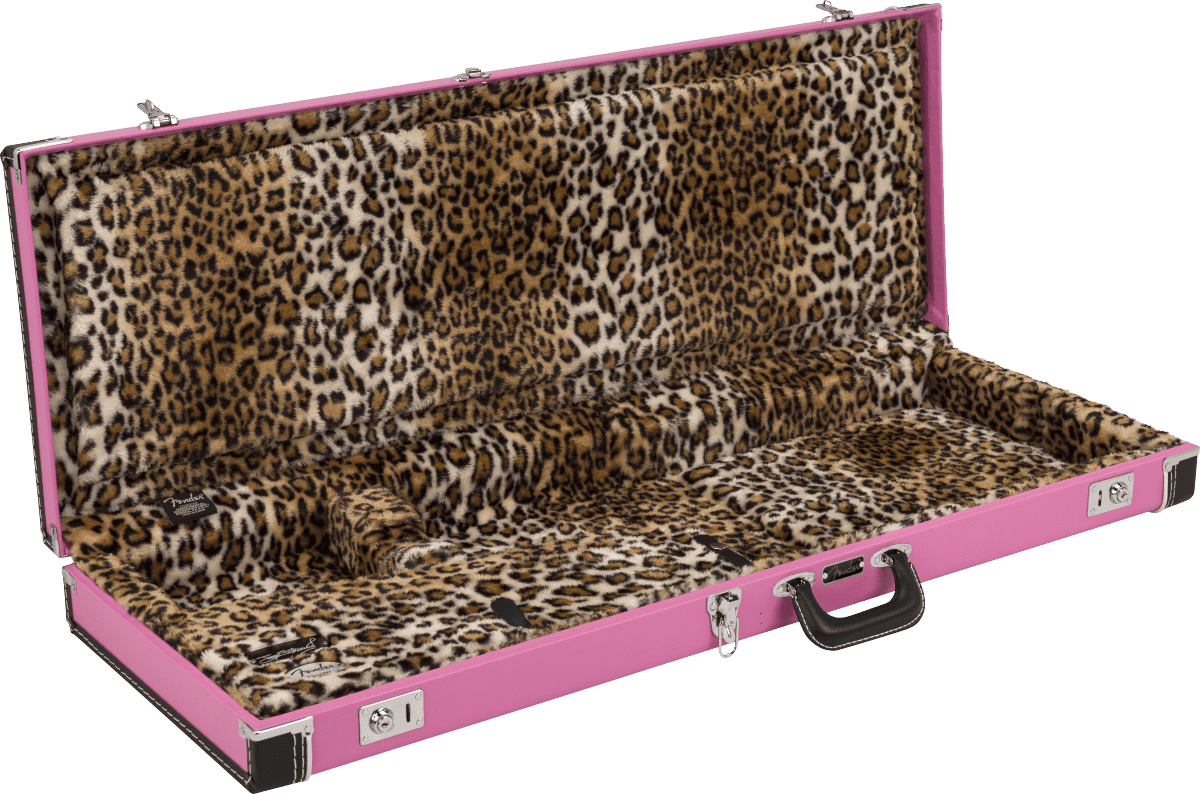 Fender Joe Strummer Signature Stratocaster/Telecaster Molded Guitar Hard Case, Pink Leopard