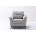 thumbnail image 6 of Callie Light Gray Woven Fabric Chair with Tufted Cushion and Metal Legs, 6 of 6
