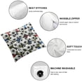thumbnail image 4 of BANET  Letter H Throw Pillow Cushion Cover, Soccer Balls Arrangement Game Day Theme Abstract Composition with Uppercase H, Zippered Double-Side Digital Print Decor 12x12in, 4 of 5