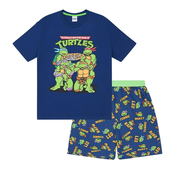 Teenage Mutant Ninja Turtles Mens Pyjamas Short Loungewear Retro OFFICIAL Gift