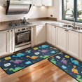 thumbnail image 3 of Kitchen Rugs Sets Of 2,DarkBlue Cartoon Dinosaurs SpeechBubbles Pattern Anti Fatigue Kitchen Mat Rugs Non Slip Washable,Decorative Kitchen Floor Mats for Kitchen,Sink,Laundry,17"x47"+17"x47", 3 of 5
