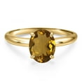 thumbnail image 3 of Gem Stone King 14K Yellow Gold Whiskey Quartz Engagement Ring for Women | 2.00 Cttw | Oval 10X8MM | Gemstone Birthstone | Size 5, 3 of 6
