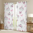 thumbnail image 2 of Homewish Cute Pink Castle Blackout Curtains Set of 2 (52x84 Each) for Teens Kids Children,Dreamy Princess Window Curtains,Cartoon Kawaii Butterfly Curtains and Drapes,Lightweight Room Decor, 2 of 6