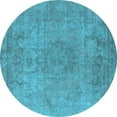 thumbnail image 1 of Ahgly Company Indoor Round Oriental Light Blue Industrial Area Rugs, 5' Round, 1 of 4