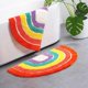 thumbnail image 2 of Alfombra De Baño De Color A Rayas Microfibra Semicircular Antideslizante Y Absorbente para Bañera （50x80cm）,Ducha,Baño,Cocina,Entrada,Dormitorio Lavable, 2 of 5