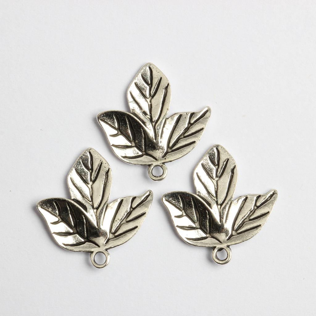75 Charms Feuilles En Alliage Creux - 19x10 Mm - Pour Fabrication De Bijoux DIY - Colliers, Boucles D'oreilles, Bracelets