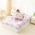 thumbnail image 4 of Manfei Cartoon Monogrammed Print G Twin Fitted Sheet,Pink Girly Bow Bedding,2-Piece,1 Fitted Sheet and 1 Pillowcase, 4 of 6