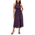 thumbnail image 1 of Anne Klein Robe Midi à Col Torsadé Imprimée pour Femmes, Multicolore, 14, 1 of 1