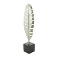 thumbnail image 6 of 7" x 24" Silver Aluminum Standing Single Leaf Sculpture with Black Marble Base, by CosmoLiving by Cosmopolitan, 6 of 10